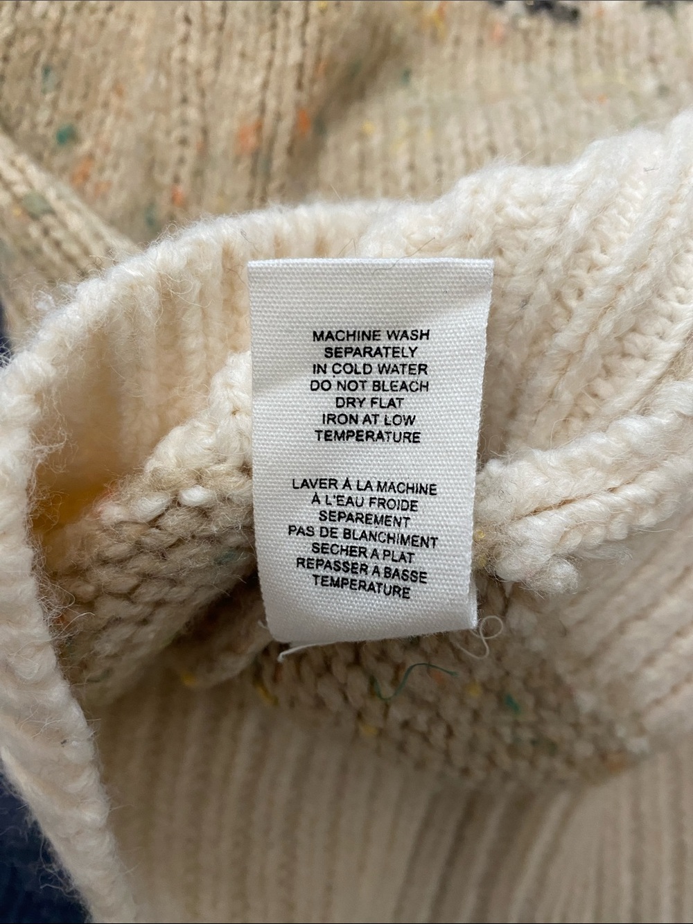 Fair Isle Turtleneck Sweater In Neutral Tones Sz S - Picture 10 of 13